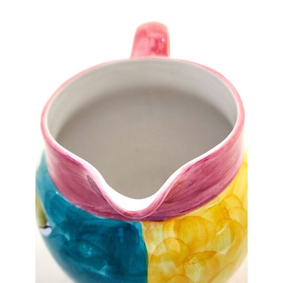 PITCHER/VASE-Hand Painted-Fruit Motif-Bright Colors-Made in Portugal-Holds 8 cup - Picture 10 of 12
